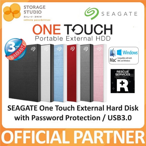SEAGATE NEW One Touch External Hard Drive / Hard Disk / HDD with Password Protection / USB3.0, 2TB. SEAGATE Singapore Local 3 Years Warranty